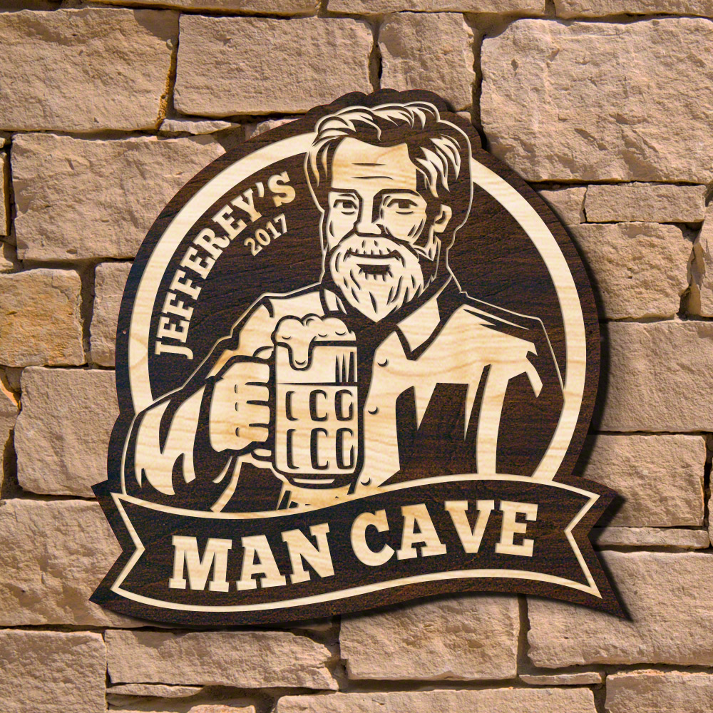 personalized man cave sign for male retirees