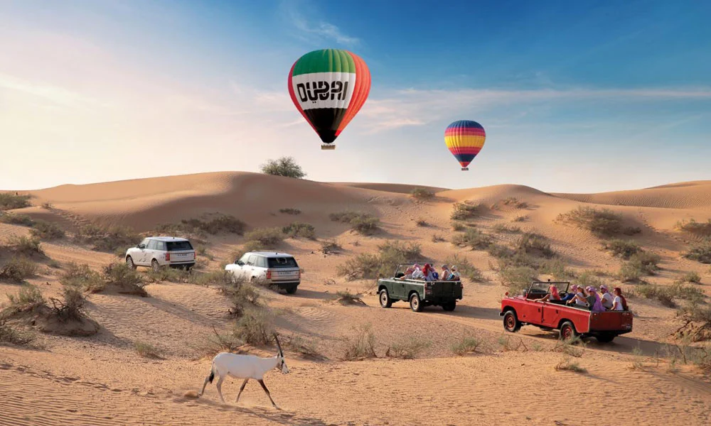 hot air balloon ride over the desert Dubai