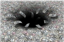 A hole in money with a hole in the middle Description automatically generated