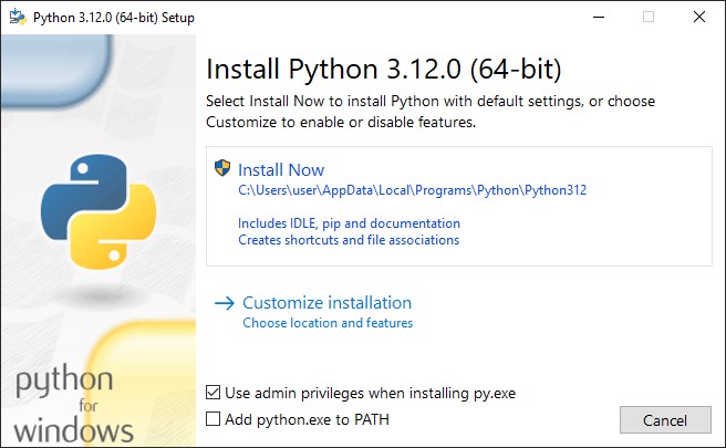 Python Installation Start Page