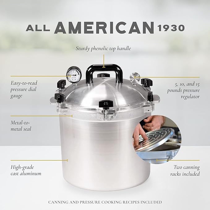 the All-American 21 .5QT Pressure Cooker Bundle with 2 Racks and NorPro Canning Essentials 6 Piece Box