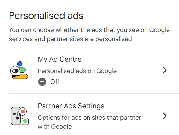 Google personalized ads
