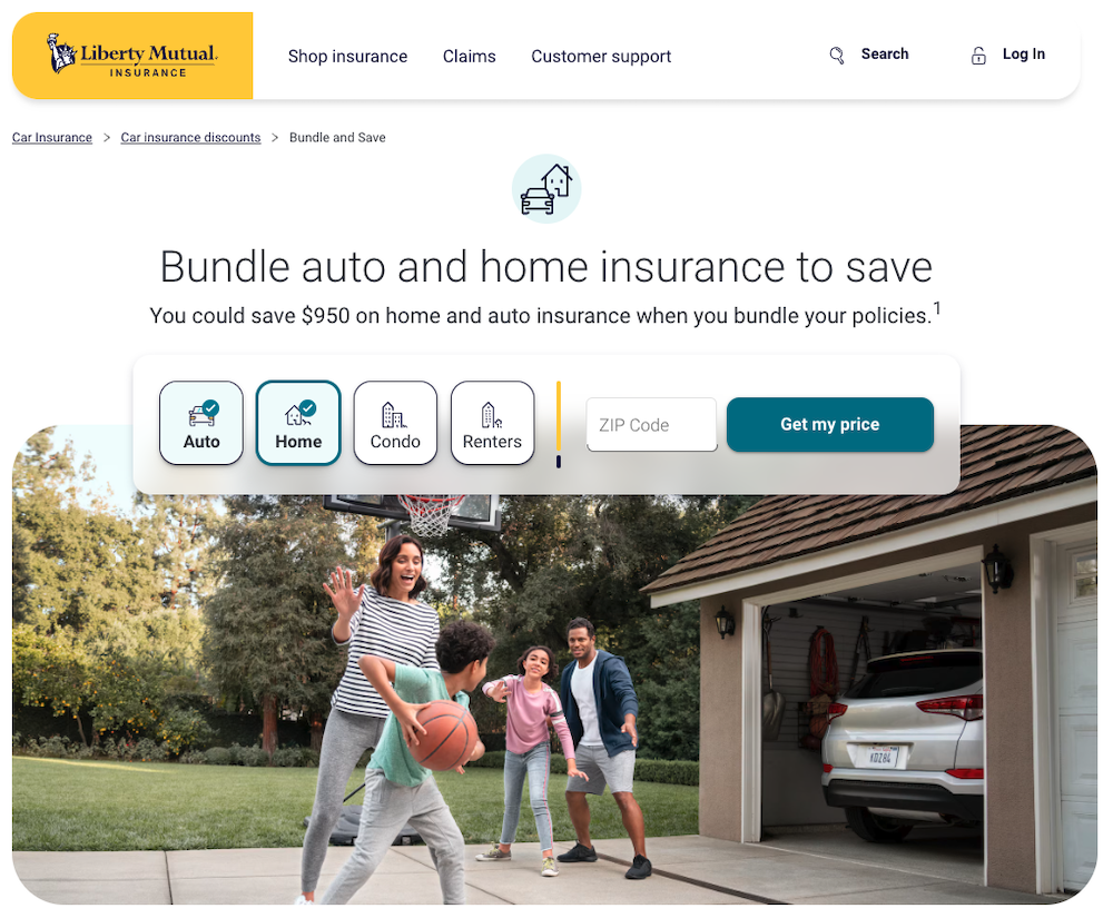 Liberty Mutual bundle insurance content example