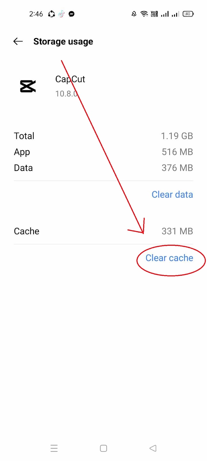 Why CapCut keeps crashing - Choose Clear Cache