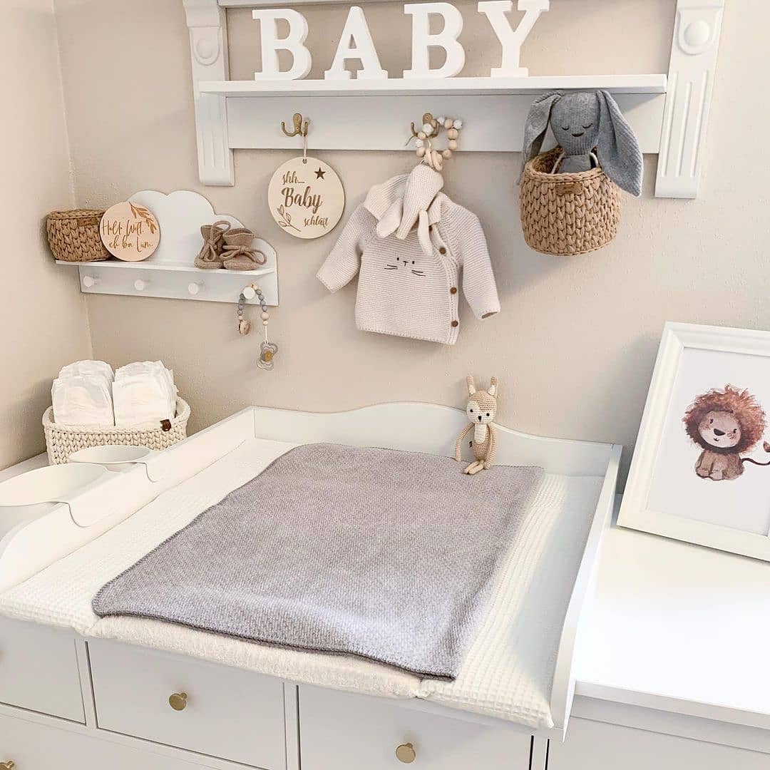 A modern and cozy changing station.
