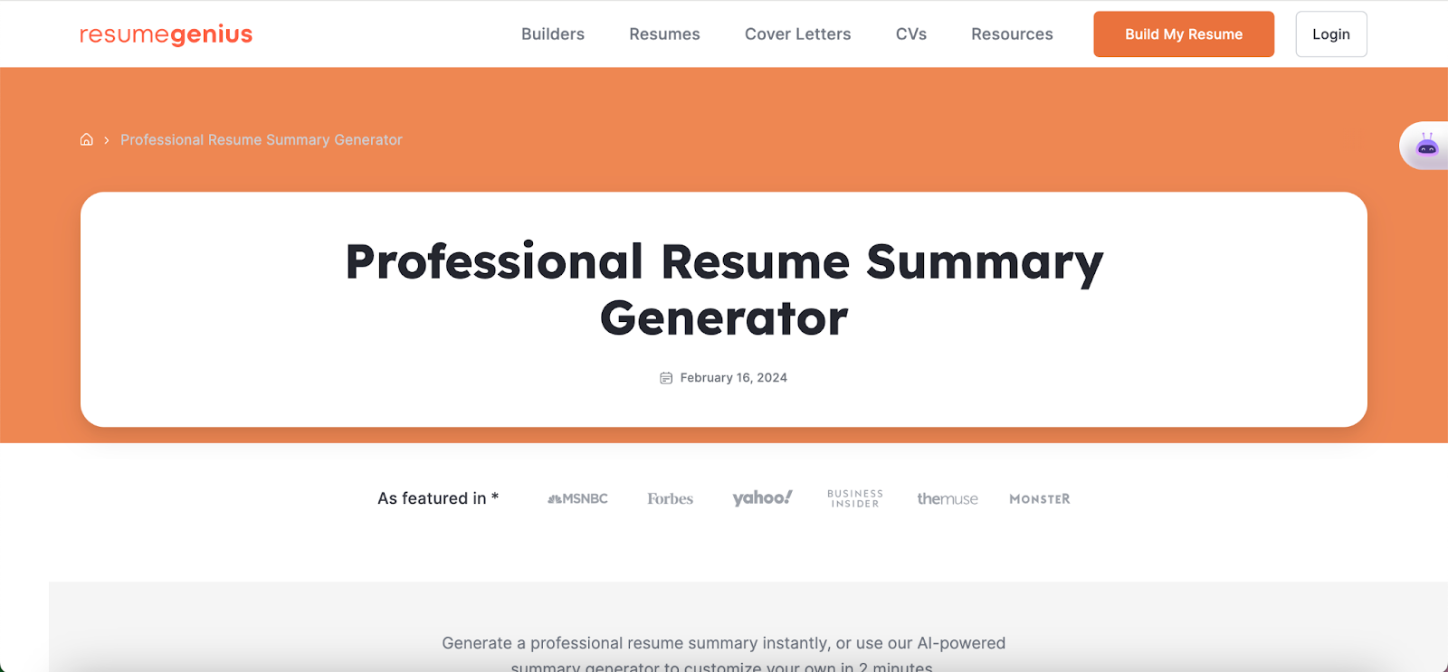 Resume summary generators - Resume genius