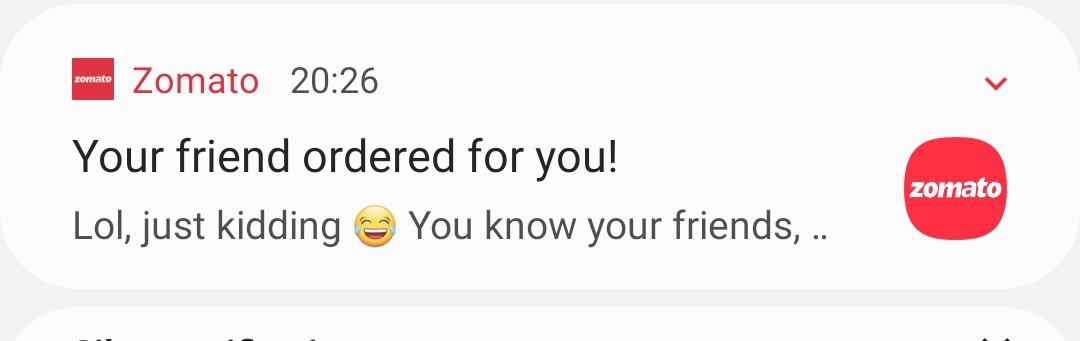 zomato funny notification