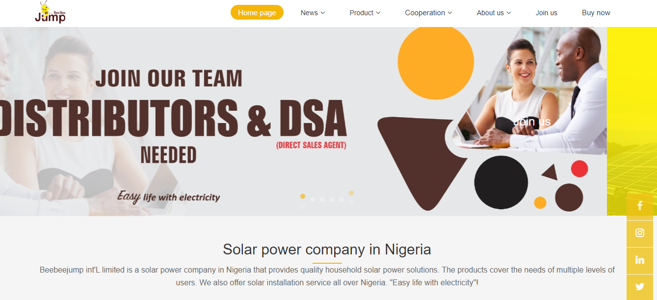 Beebeejump is a Nigerian solar power company