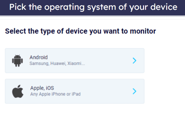 select the operating system
