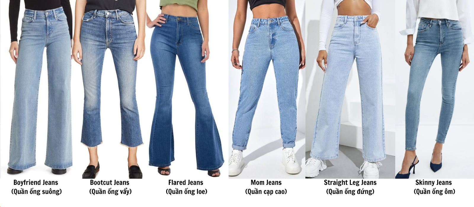 Các Kiểu Quần Jeans Nữ Ưa Chuộng Năm 2024