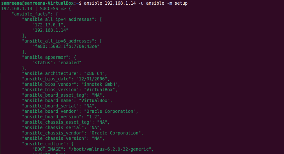 executing commands on remote servers with the ansible shell module