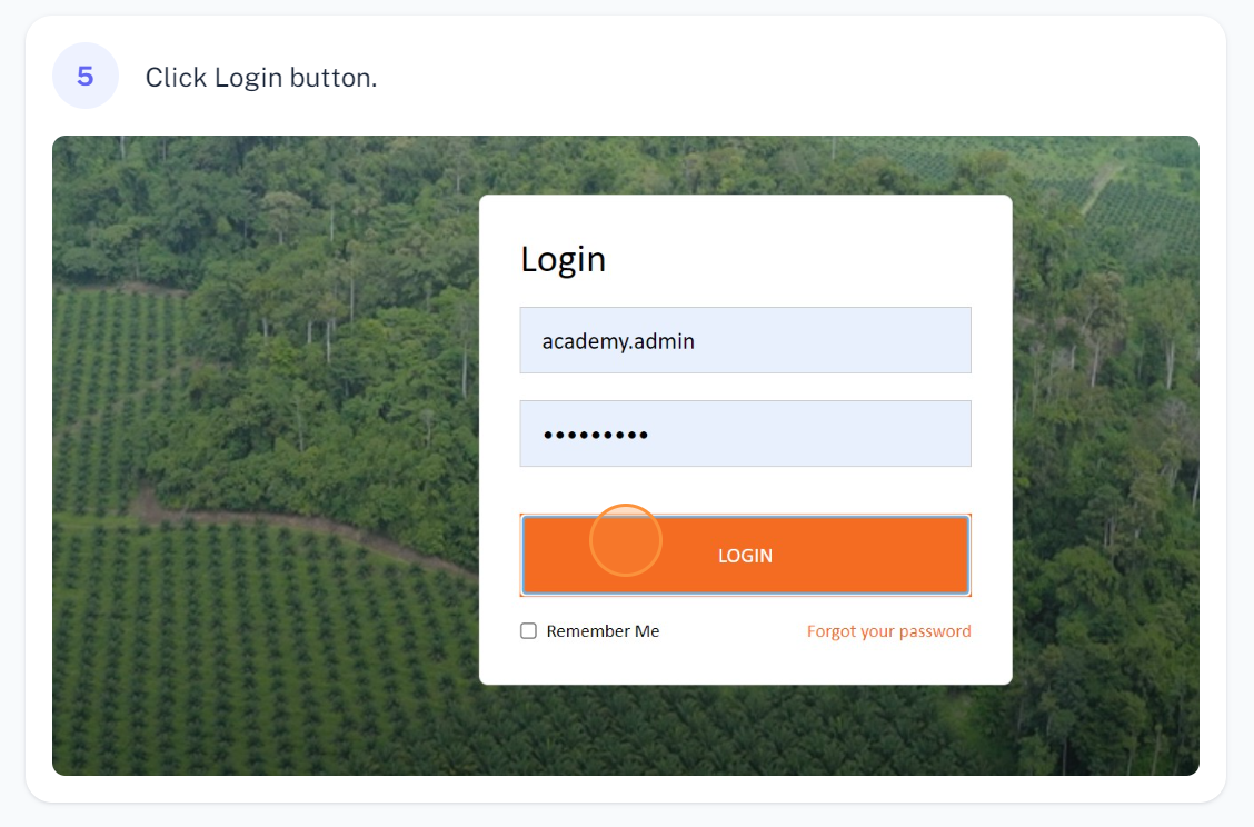 A login screen with trees in the background

Description automatically generated