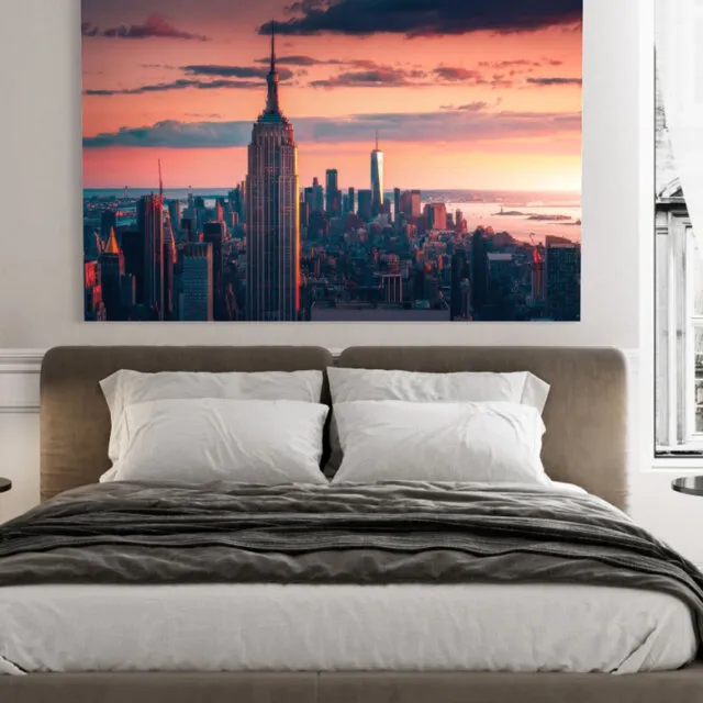 new york city painting in the bedroom