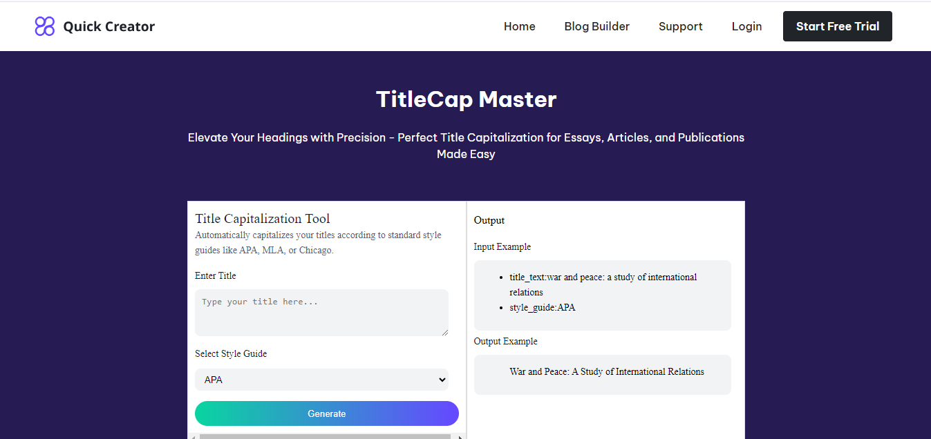 QuickCreator’s Title Capitalization Tool