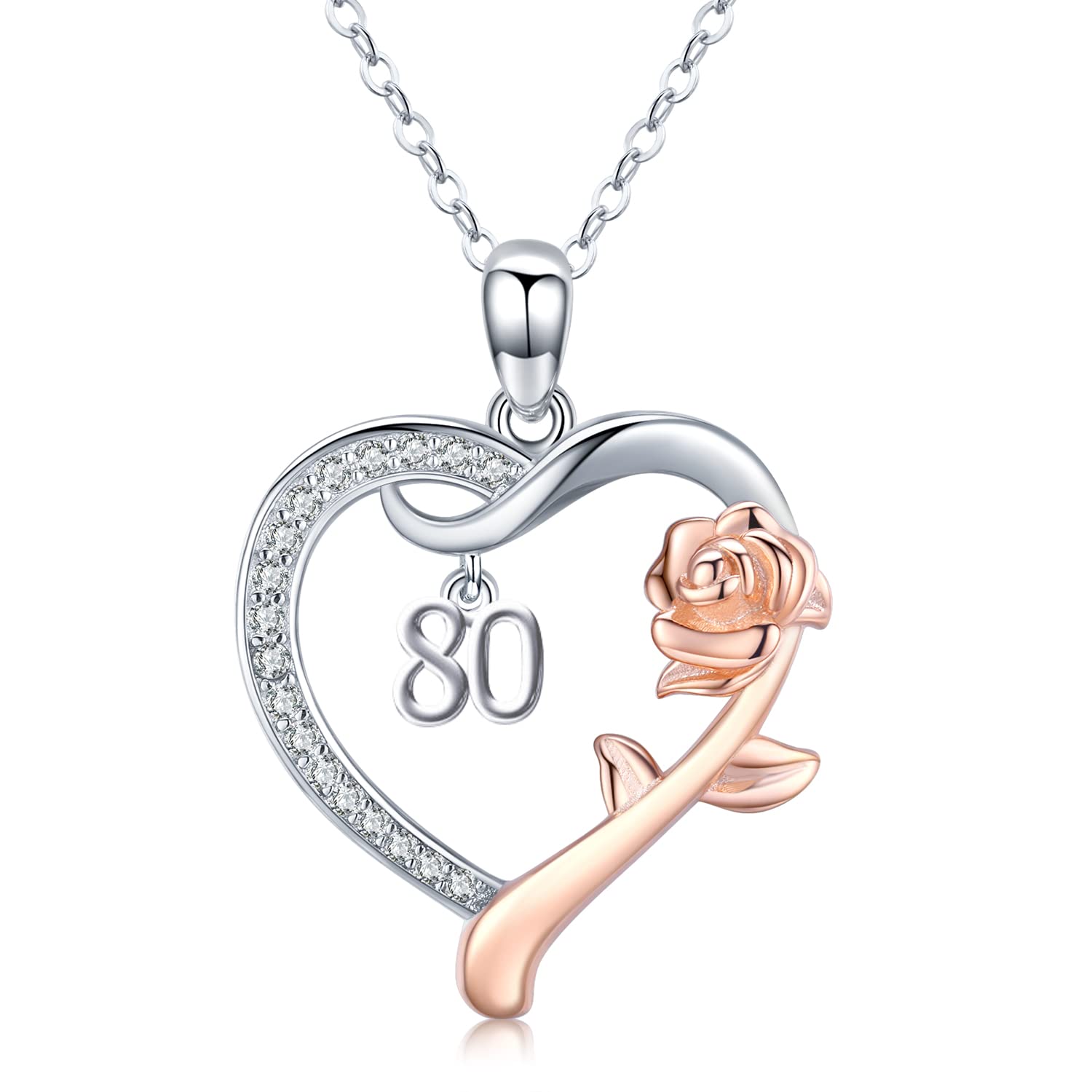 JUSTKIDSTOY 80th Birthday Necklace