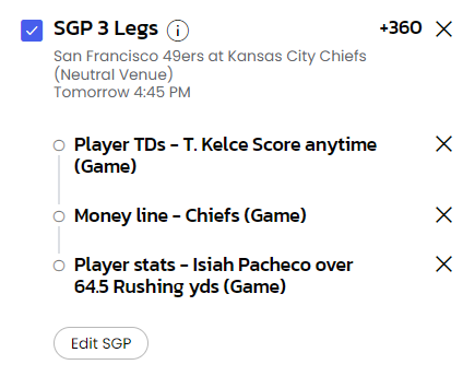 Same game parlay