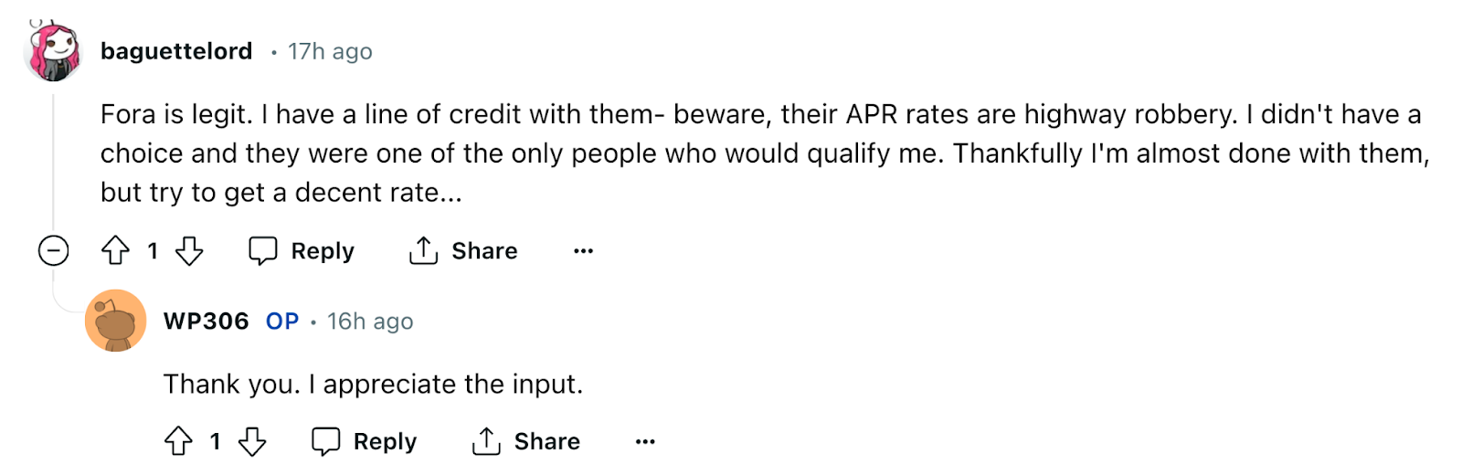 Fora Financial reviews Reddit