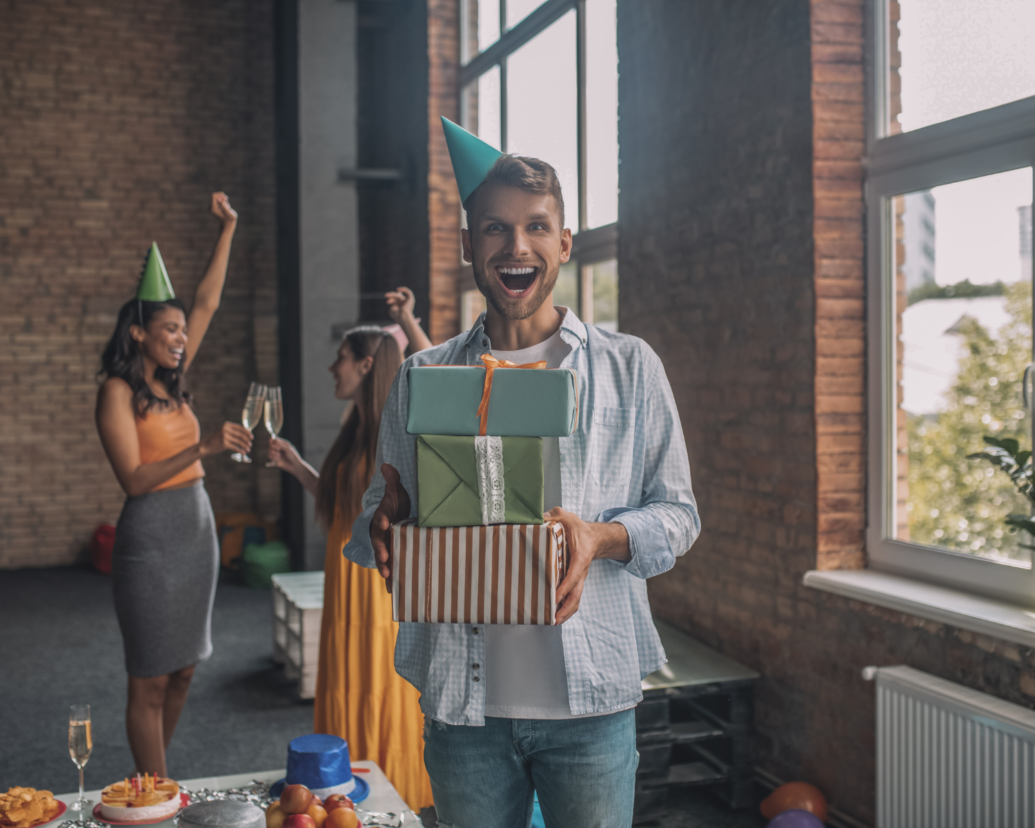 him with gifts