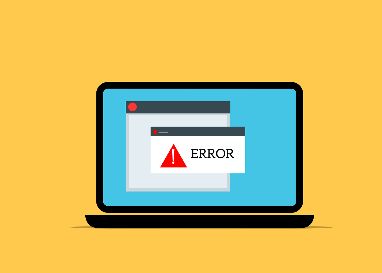 A digital image showing an error message on a computer screen.
