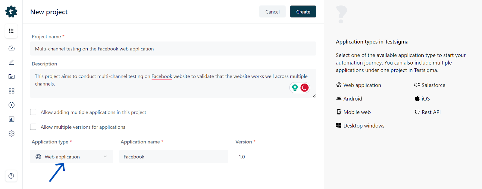 Automated Multi-Channel Testing with Testsigma- 1.Project