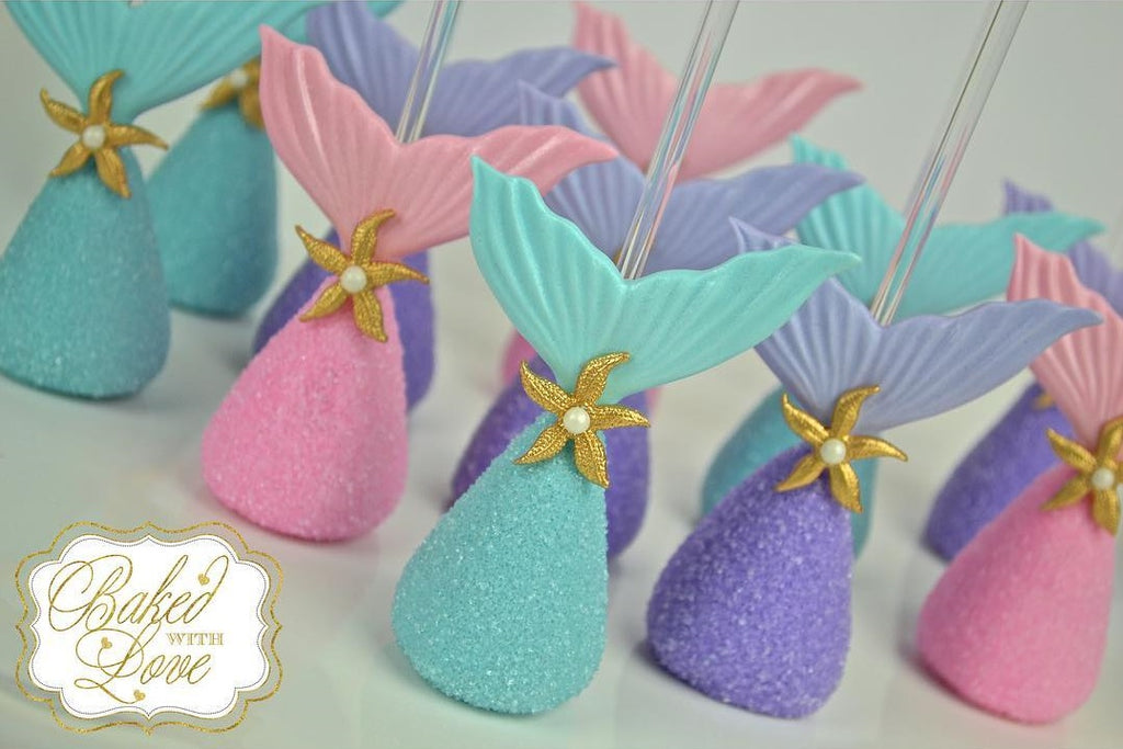 The Little Mermaid Birthday Party Cake Pops by @_bakedwithlove_ featured on TheIcedSugarCookie.com #mermaidparty #thelittlemermaidparty #mermaidbirthday #mermaidbirthdayparty #mermaidpartryideas #theicedsugarcookie #cakepops