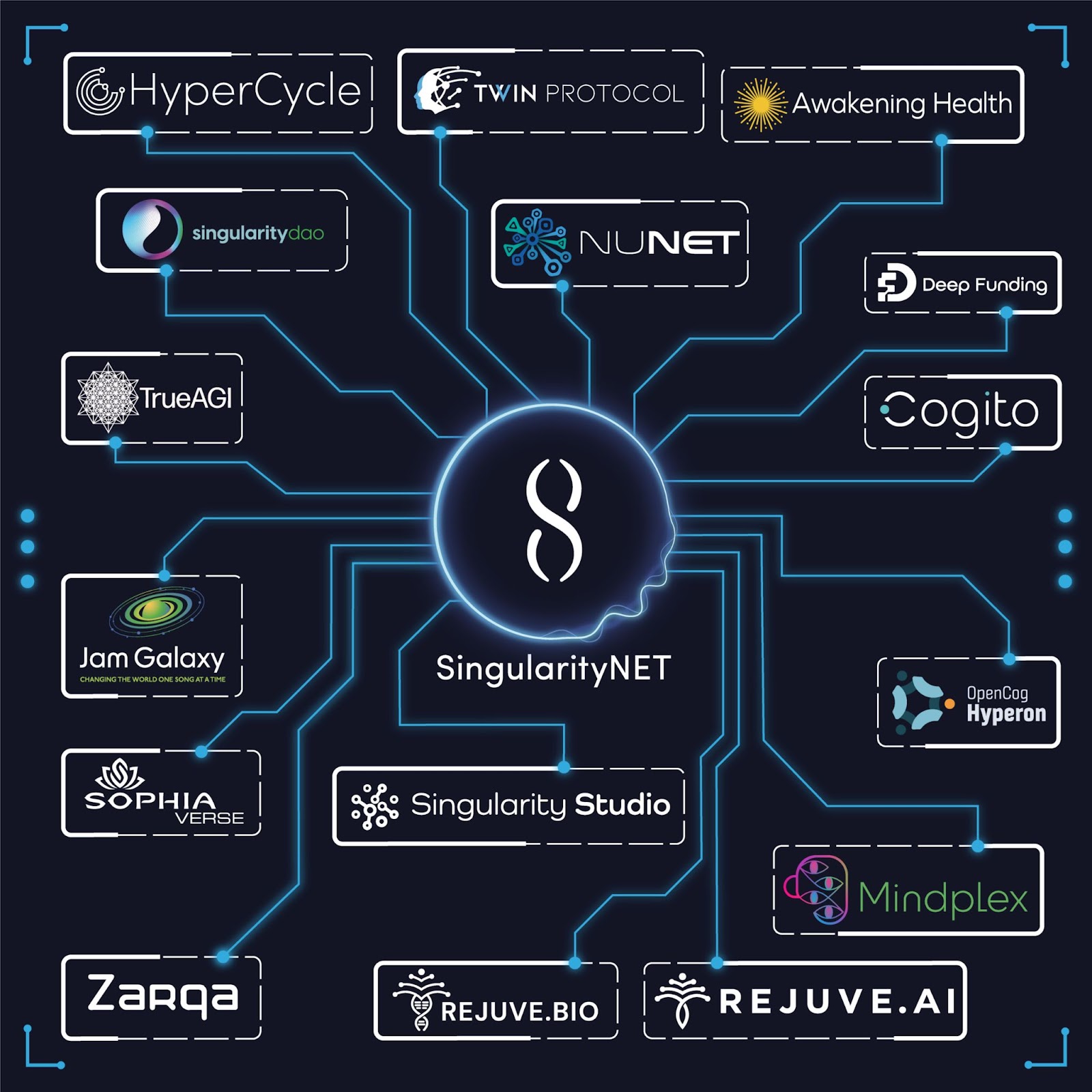 Infographie présentant le projet incubé par SingularityNET. Source : Singularitynet.io