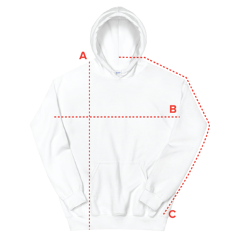 Hoodie measurement diagram