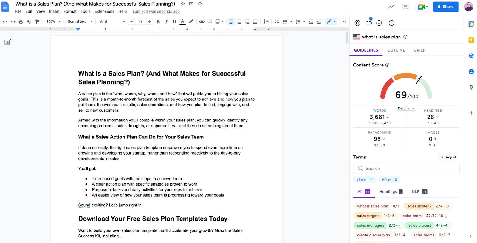 Google Docs Integration with Surfer SEO