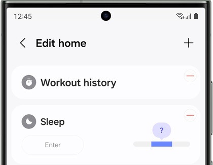 Edit home list in Samsung Health app