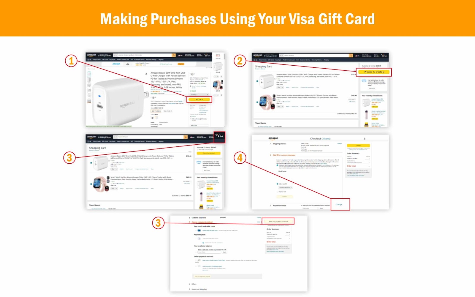 Making Purchases Using Your Visa Gift Card