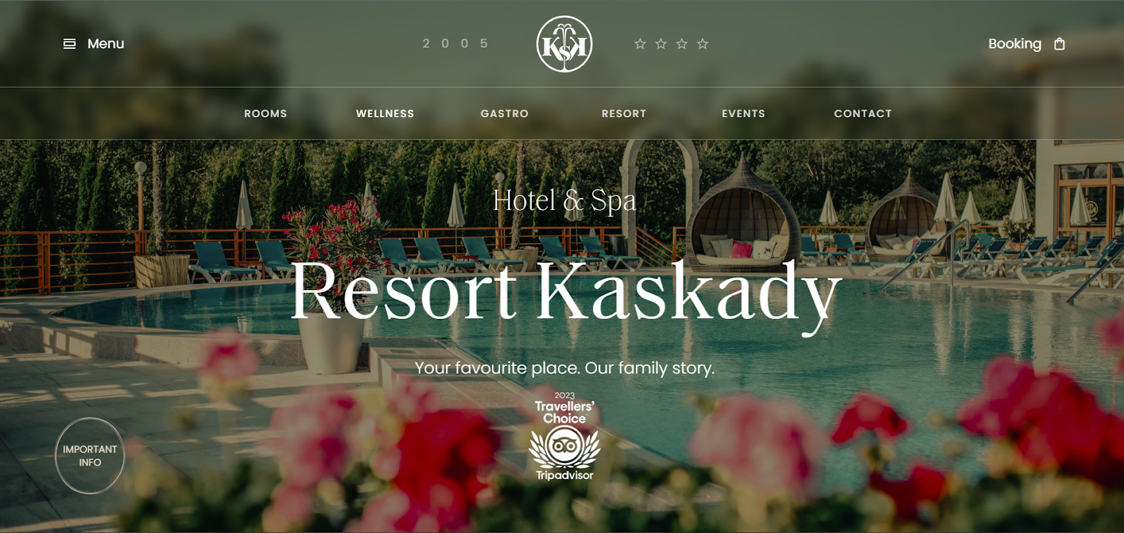 hotel website examples, Resort Kaskady