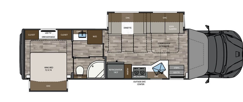 2024 8 Best Class C Diesel Motorhomes Renegade Verona 36VSB floor plan