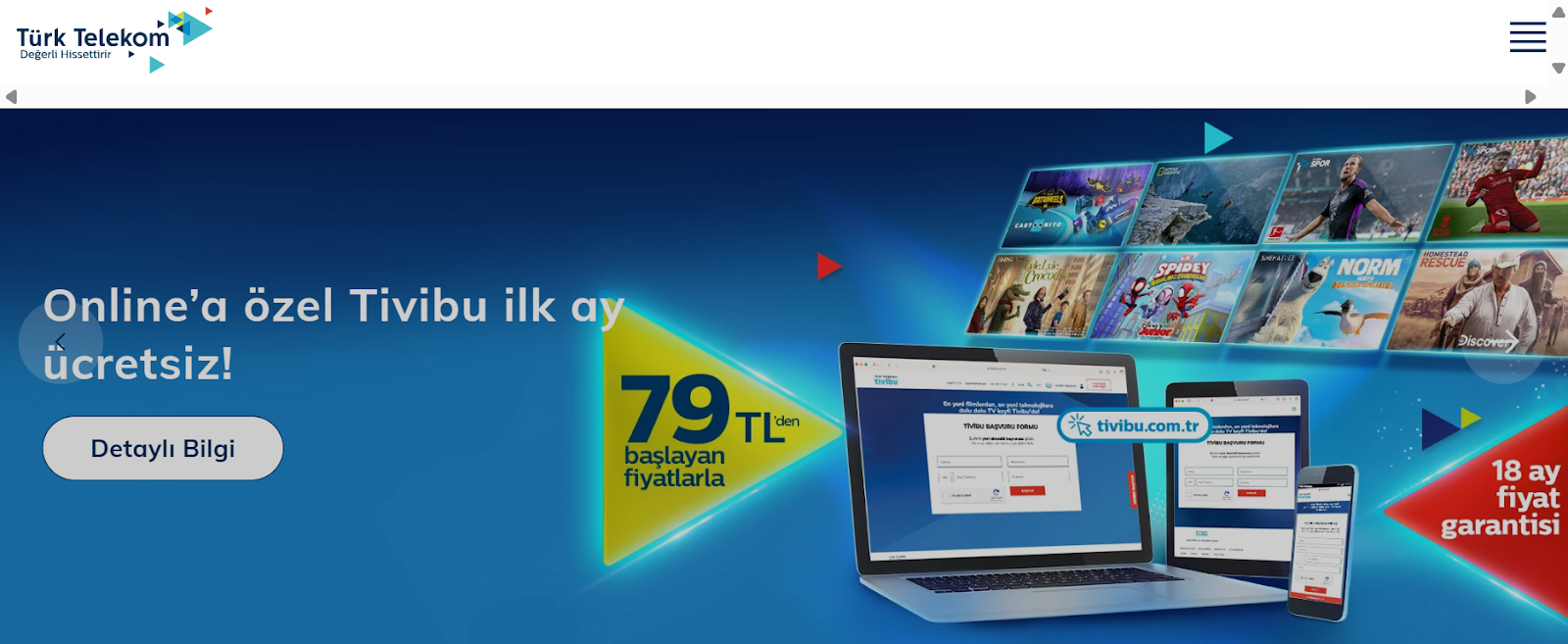 Türk Telekom website snapshot.