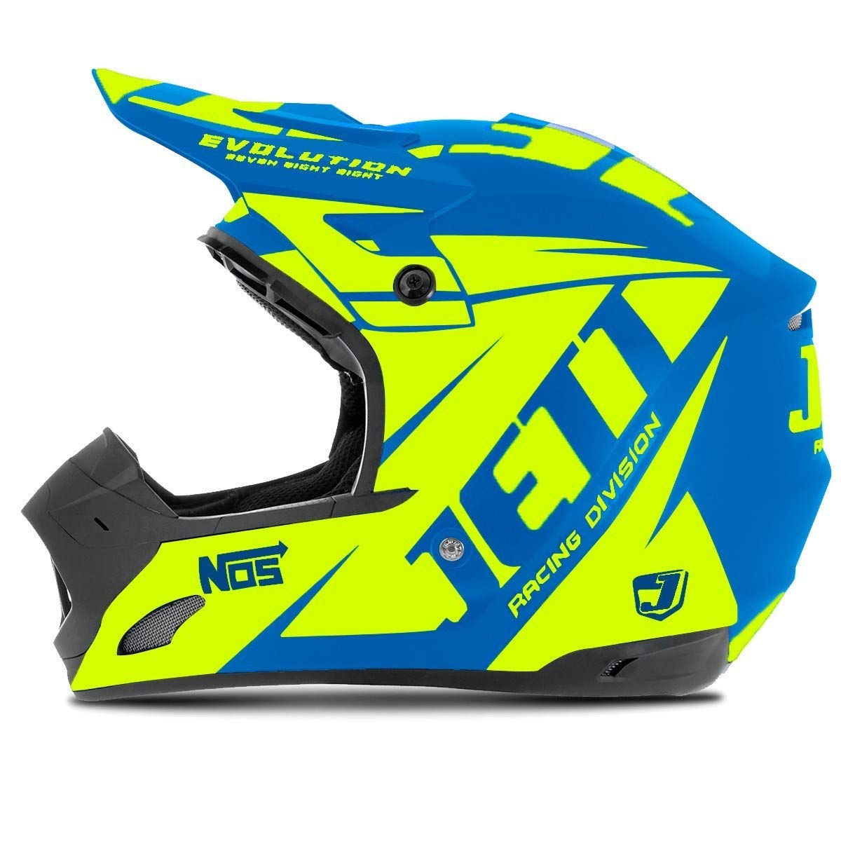 Capacete Motocross Th1 Jett Evolution Neon Azul/Amarelo 60