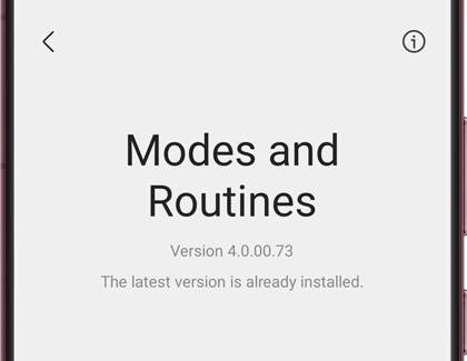 About Bixby Modes and Routines screen showing latest version on a Galaxy phone