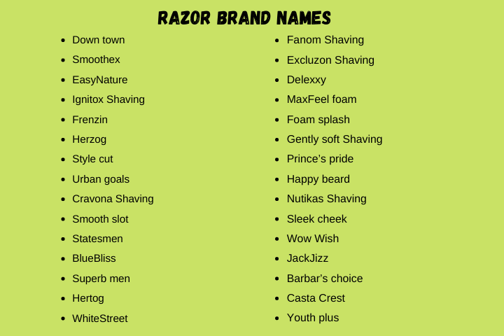 Razor Brand Names