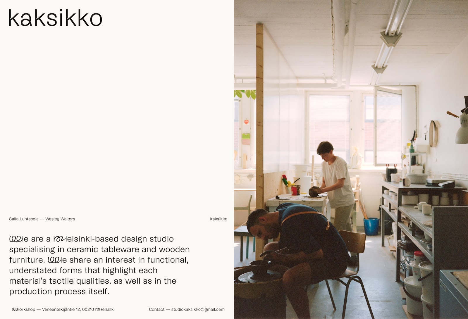 Artifact from the Crafting Kaksikko Studio's Branding: Clean, Inviting Visual Identity article on Abduzeedo