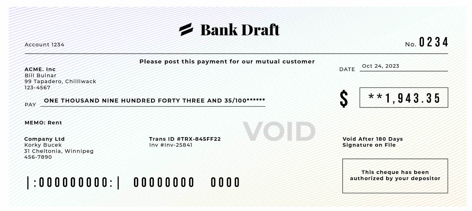 Does A Bank Draft Have A Name On It Sale Online Dakora co