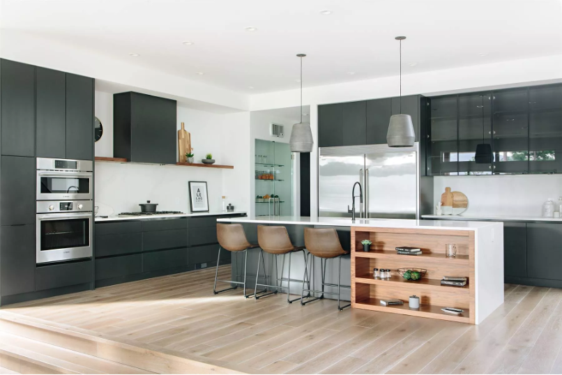 a minimalist kitchen with chic cabinetry