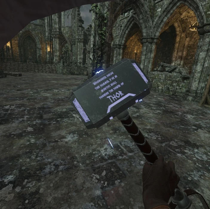 A screenshot of the Thor's hammer mod for Blades and Sorcery by Awonya on Nexus Mods.