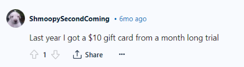 Someone on Reddit stating that they had earned a $10 gift card from Ipsos iSay. 