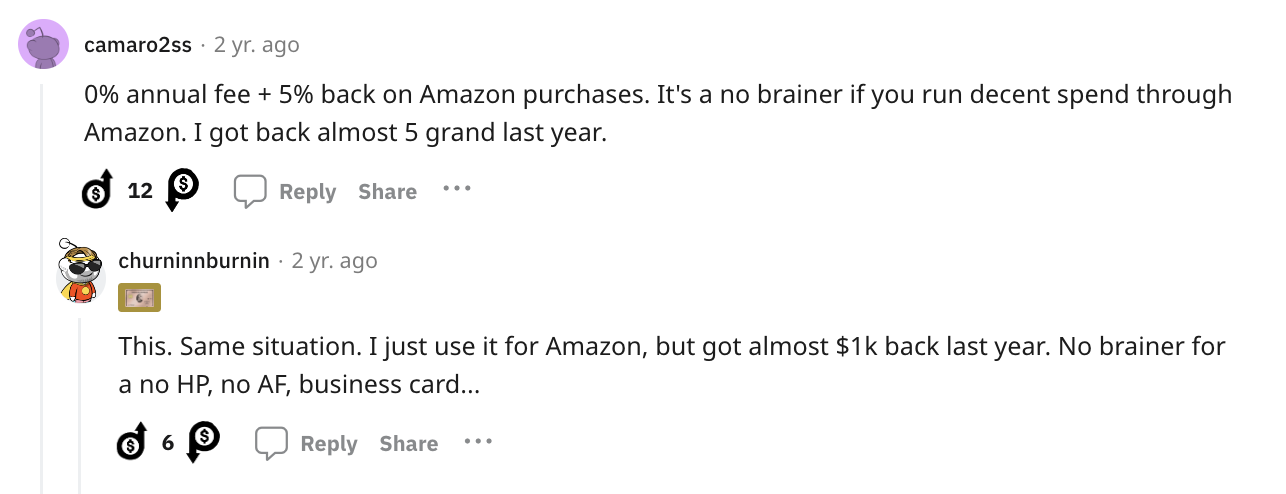 Amazon Business Prime Credit Card review Reddit