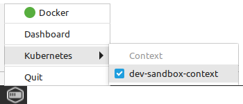 Menu with the sandbox context checkmarked.