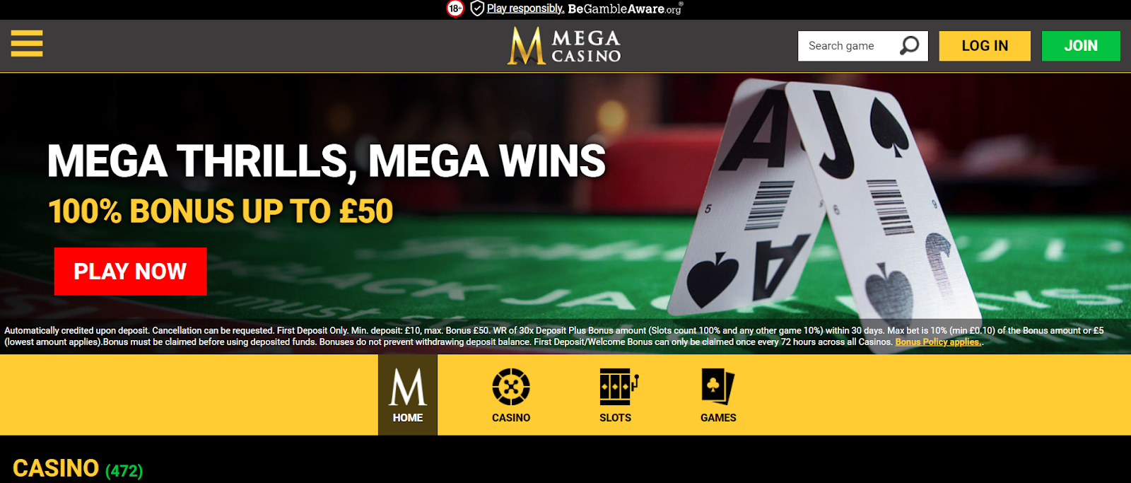 Mega Casino to play roulette games