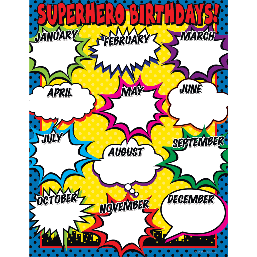 Superhero Birthday Chart - TCR7679 | Teacher Created Resources