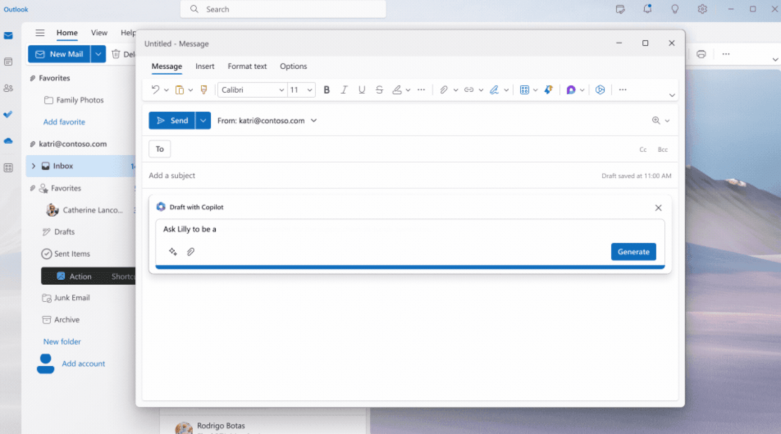 How do I enable copilot in Outlook?