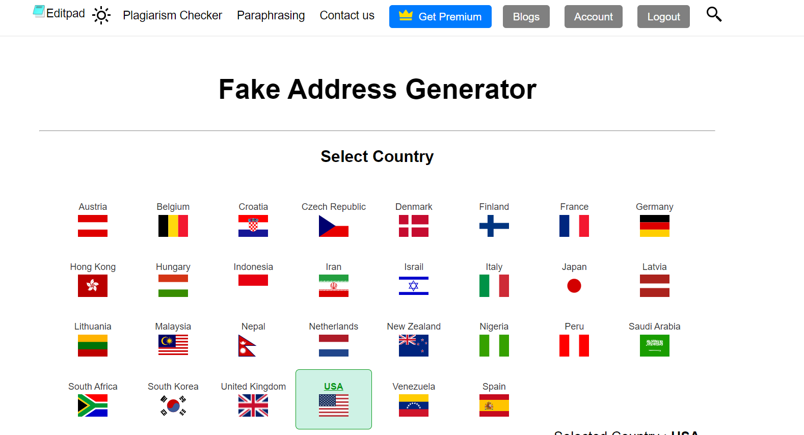 Fake Address Generator