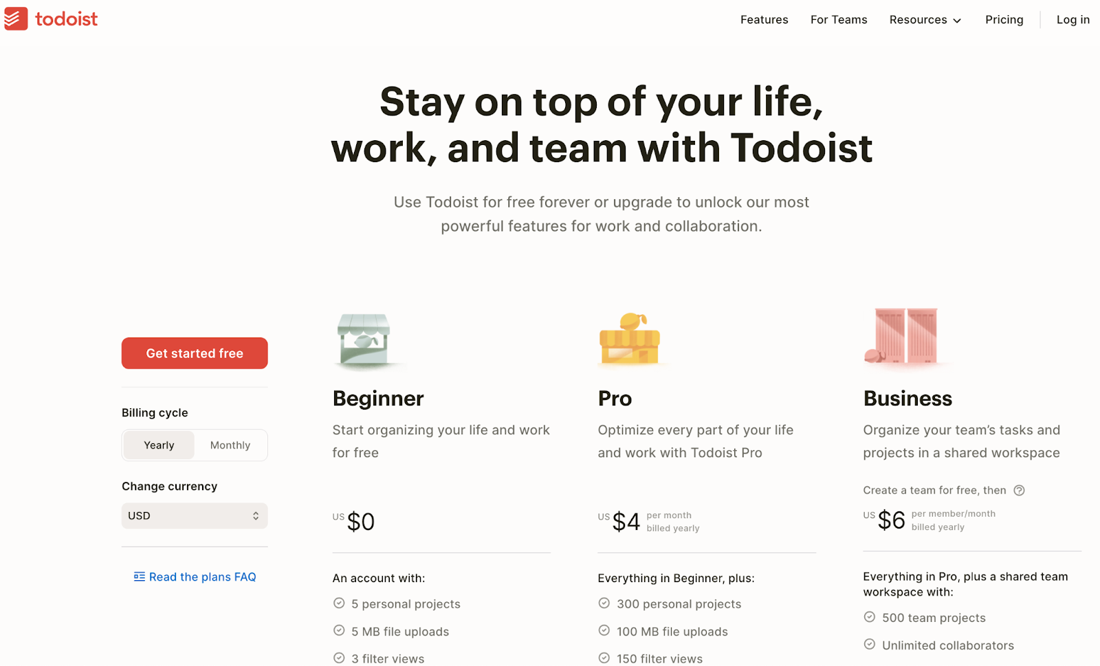 Stay on top of your life, work and team Todoist