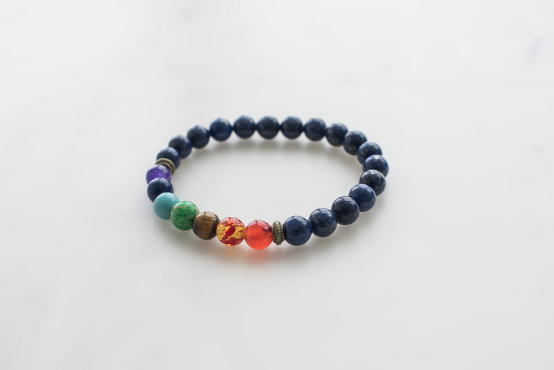 navy blue chakra bracelet - the rainbow bracelet
