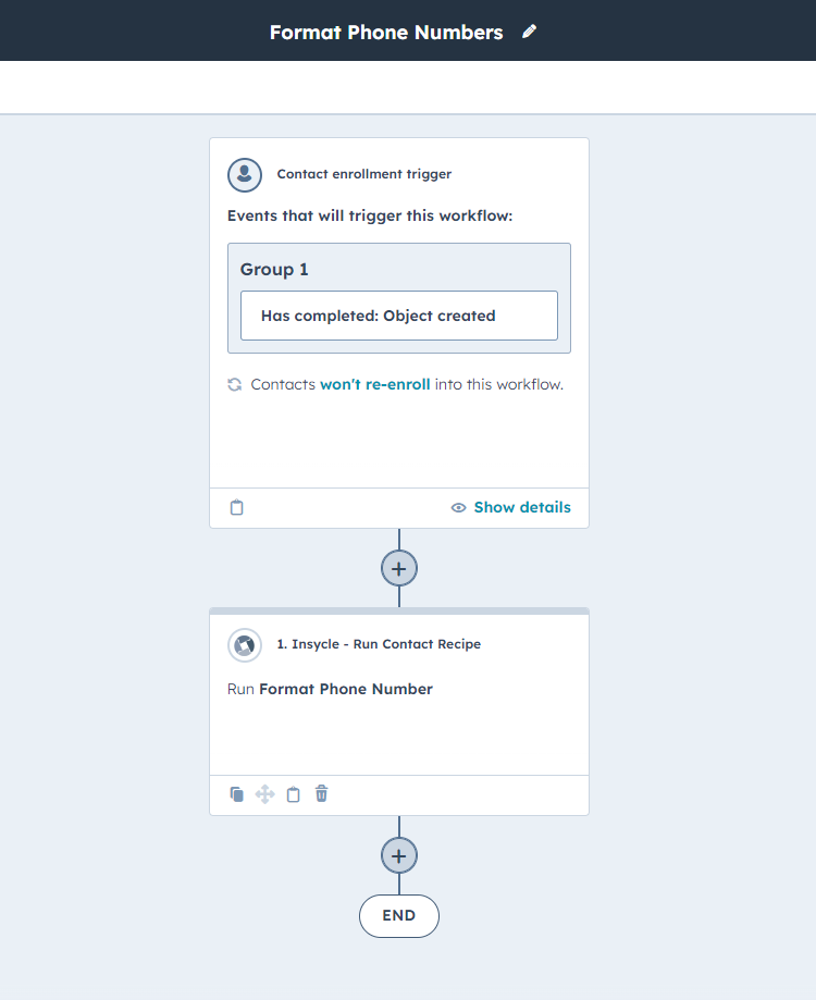 format phone numbers in hubspot workflows